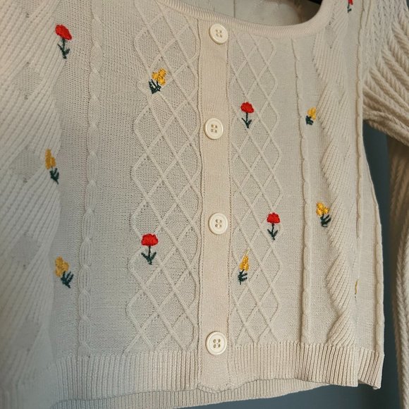 NWOT - Cider Embroidered Knit Crop Top - Picture 4 of 8